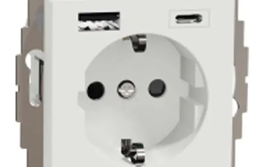 MERTEN MEG2367-0325 SCHUKO-Steckdose System M USB-A/C, 3,0 A | aktivweiß glänzend