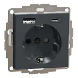 MERTEN MEG2367-0414 SCHUKO-Steckdose System M USB-A/C, 3,0 A | anthrazit