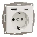 MERTEN MEG2367-0319 SCHUKO-Steckdose System M USB-A/C, 3,0 A | polarweiß glänzend