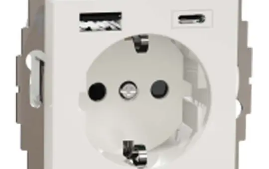 MERTEN MEG2367-0319 SCHUKO-Steckdose System M USB-A/C, 3,0 A | polarweiß glänzend