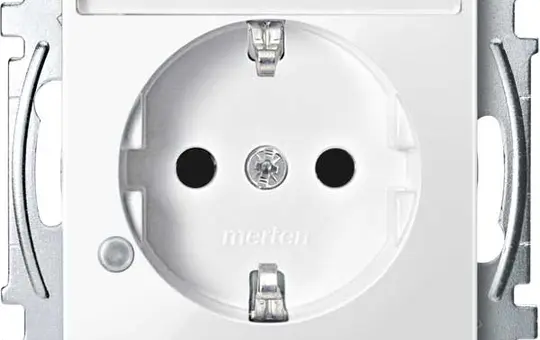 MERTEN MEG2303-0319 beschr. SCHUKO-Steckdose System M Kontrolllicht | polarweiß glänzend