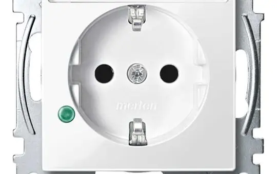 MERTEN MEG2305-0319 beschr. SCHUKO-Steckdose System M Überspannungsschutz | polarweiß glänzend
