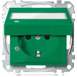 MERTEN MEG2313-0304 beschr. EDV-Steckdose System M Kontrolllicht, Berührungsschutz, Klappdeckel | grün