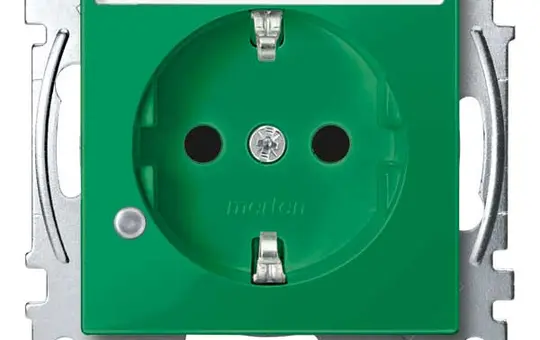 MERTEN MEG2303-0304 beschr. EDV-Steckdose System M Kontrolllicht, Berührungsschutz | grün