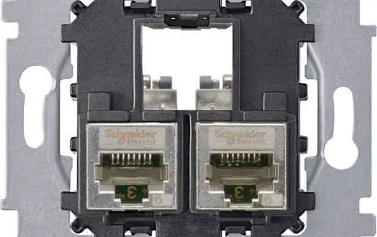 MERTEN MEG4576-0022 Tragplatte mit Anschlussmodul RJ45 2-fach, Cat. 6a