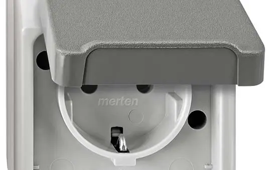 MERTEN MEG2301-8029 SCHUKO-Steckdose AQUASTAR 1-fach | lichtgrau