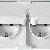 MERTEN MEG2320-8019 SCHUKO-Steckdose AQUASTAR 2-fach, waagerecht, Berührungsschutz | polarweiß