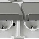 MERTEN MEG2321-8029 SCHUKO-Steckdose AQUASTAR 2-fach, waagerecht | lichtgrau