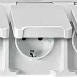 MERTEN MEG2390-8029 SCHUKO-Steckdose AQUASTAR 3-fach, waagerecht, Berührungsschutz | lichtgrau