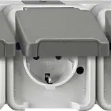 MERTEN MEG2391-8029 SCHUKO-Steckdose AQUASTAR 3-fach, waagerecht | lichtgrau
