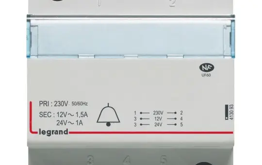 LEGRAND 413093 Klingeltransformator 4-modulig, 230 V, 24 V/12 V