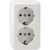 MERTEN MEG2421-8719 SCHUKO-Steckdose Aufputz Spezial 2-fach | polarweiß