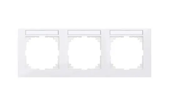 MERTEN MEG4031-3619 beschr. Abdeckrahmen M-Pure 3-fach, waagerecht | polarweiß