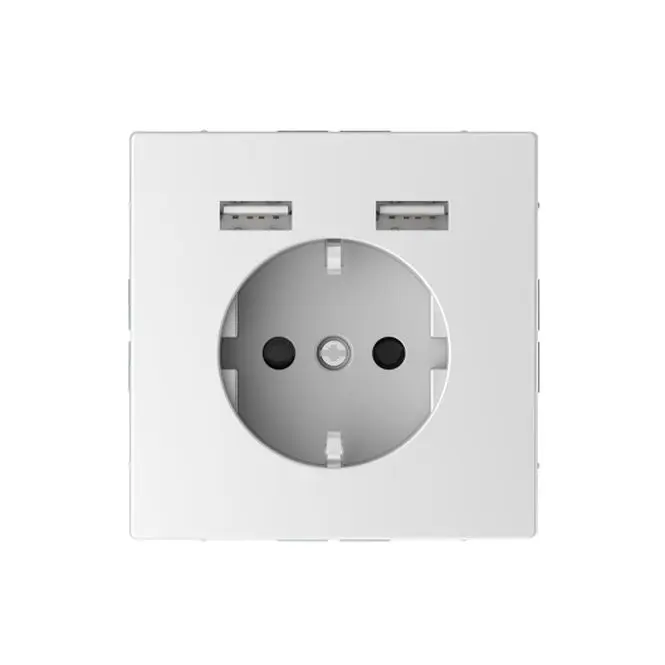 MERTEN MEG2366-0319 Schuko-Steckdosen- Einsatz mit USB Ladegerät 2,4 A Polarweiß glänzend