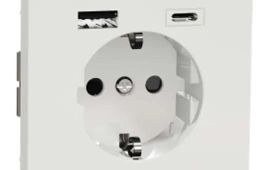 MERTEN MEG2367-6035 SCHUKO-Steckdose Design USB-A/C, 3,0 A | lotosweiß
