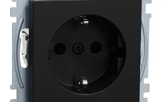 MERTEN MEG2300-0403 SCHUKO-Steckdose System M Ocean Plastic Berührungsschutz | schwarz matt