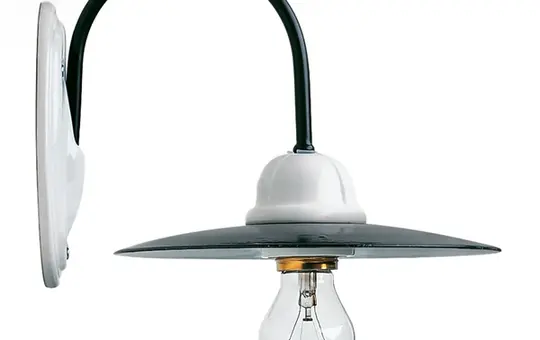 THPG 119050 Wandleuchte Porzellan mit Schirm Emaille Standard