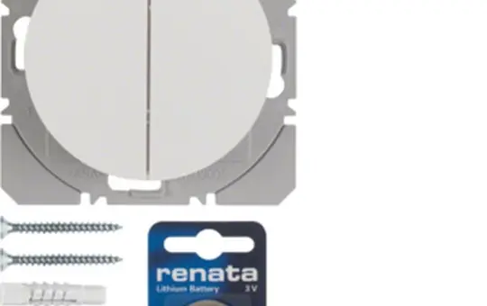 BERKER 85656239 KNX-RF-Wandsender flach R.1/R.3 2-fach | polarweiß glänzend