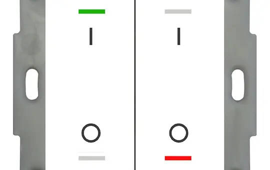 MDT BE-TAL55T2.B1 KNX-Tastsensor Light 55 m. Temperaturs. 2-fach, IO-Symbol | reinweiß glänzend