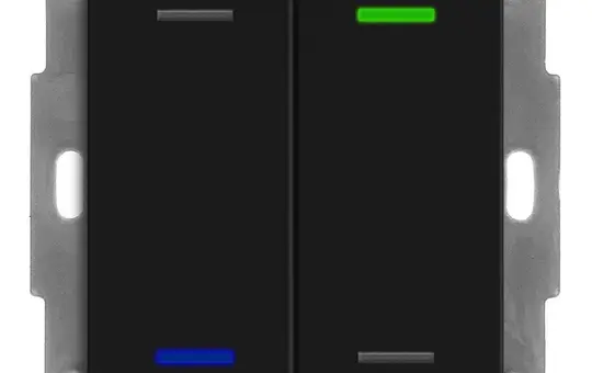 MDT BE-TAL55T206.01 KNX-Tastsensor Light 55 m. Temperaturs. 2-fach, neutral | schwarz matt