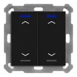 MDT BE-TAL55T206.A1 KNX-Tastsensor Light 55 m. Temperaturs. 2-fach, Pfeile | schwarz matt