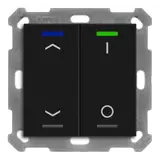 MDT BE-TAL55T206.C1 KNX-Tastsensor Light 55 m. Temperaturs. 2-fach, Pfeile, IO | schwarz matt