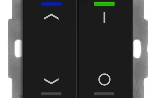 MDT BE-TAL55T206.C1 KNX-Tastsensor Light 55 m. Temperaturs. 2-fach, Pfeile, IO | schwarz matt