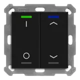MDT BE-TAL55T206.D1 KNX-Tastsensor Light 55 m. Temperaturs. 2-fach, IO, Pfeile | schwarz matt