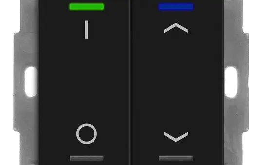 MDT BE-TAL55T206.D1 KNX-Tastsensor Light 55 m. Temperaturs. 2-fach, IO, Pfeile | schwarz matt