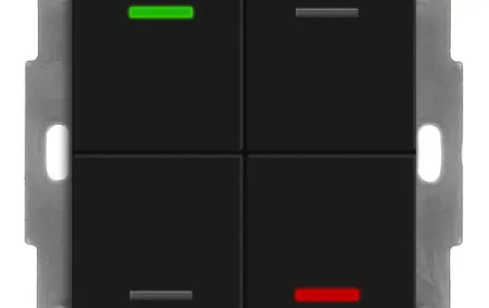 MDT BE-TAL55T406.01 KNX-Tastsensor Light 55 m. Temperaturs. 4-fach, neutral | schwarz matt