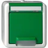 GIRA 4440307 SCHUKO-Steckdose Aufputz IP44 Klappdeckel, ohne Krallen | grün