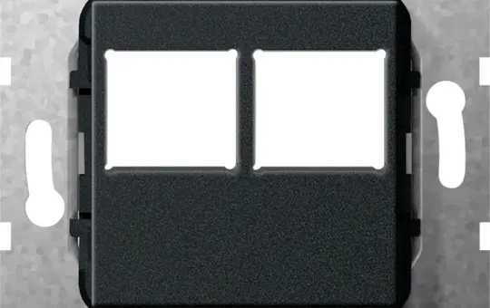 GIRA 562910 Modular-Jack-Abdeckung System 55 2-fach, Lexcom | schwarz