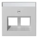 GIRA 2640015 Modular-Jack-Abdeckung System 55 2-fach, Schriftfeld | grau matt