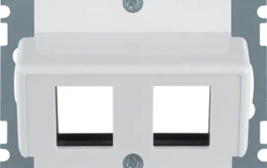 BERKER 146409 Modular Jack-Abdeckung B.3/Q.1/Q.3/Q.7 2-fach, Krone | polarweiß glänzend
