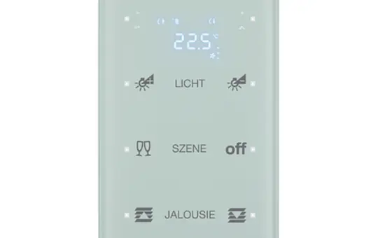 BERKER 75643130 KNX-Tastsensor Glas 3-fach, Temperaturregler | glas polarweiß