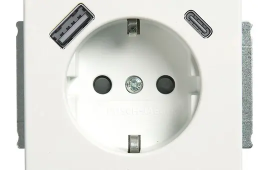 BUSCH-JAEGER 20EUCB2USBAC-884 SCHUKO-Steckdose Future USB-A/C, 2,4 A | studioweiß matt