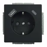 BUSCH-JAEGER 20EUCB2USBAC-885 SCHUKO-Steckdose Future USB-A/C, 2,4 A | schwarz matt