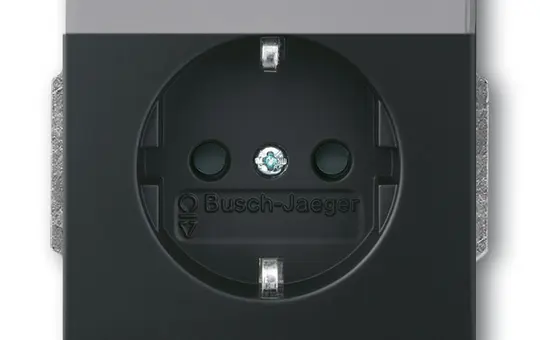 BUSCH-JAEGER 20 EUN-885 beschr. SCHUKO-Steckdose Future Standard | schwarz matt