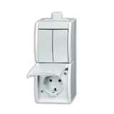 BUSCH-JAEGER 2601/5/20EW-54-503 Aufputzkombination ocean 1-fach, Ausschalter | alpinweiß