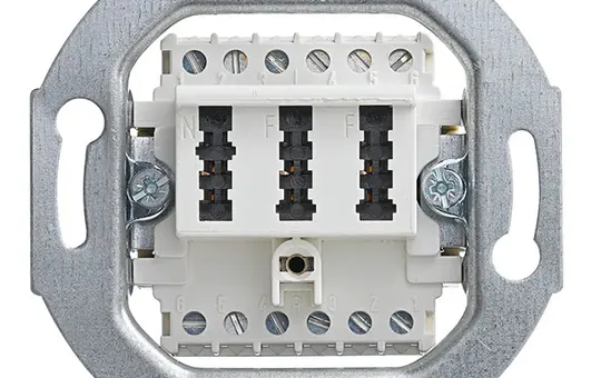 BUSCH-JAEGER 0242/04 Telefondose 2x6/6 NFF | alpinweiß