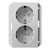 GIRA 2731015 SCHUKO-Steckdose System 55 2-fach, für 1-fache UP-Dose | grau matt
