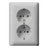 GIRA 783015 SCHUKO-Steckdose komplett System 55 2-fach, Berührungsschutz | grau matt