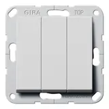 GIRA 2832015 Wippschalter System 55 Wechselschalter, 3-fach | grau matt