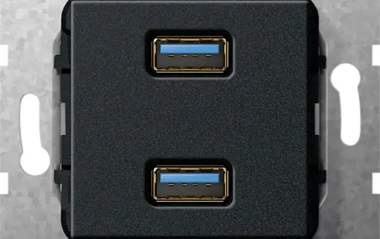 GIRA 568410 Kommunikationseinsatz USB-A/USB-A, Kupplung | chrom