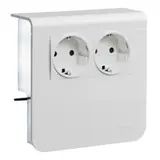 HAGER SL200809009016 Geräteträger für Sockelleistenkanal SCHUKO-Steckdose, 2-fach | verkehrsweiß | 20x80 mm