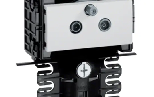 HAGER SL200809499016 Geräteträger für Sockelleistenkanal Satelliten-Enddose | verkehrsweiß | 20x80 mm