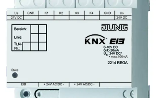 JUNG 2214REGA KNX-Analogeingang 4-fach, Basismodul