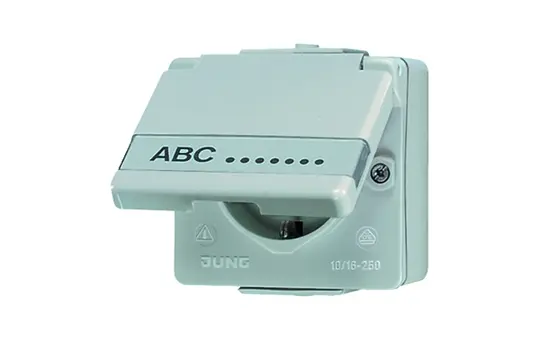JUNG 620NAW SCHUKO-Steckdose, Beschr. Serie WG 600 Klappdeckel | grau