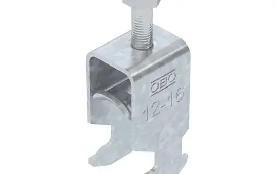 OBO BETTERMANN 1186009 Stahl-Bügelschelle verzinkt 1-fach, Metalldruckwanne, H-Fuß | 12-16 mm