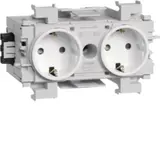 HAGER GS20019016 Kanalsteckdose Wago Winsta für C-Profil 2-fach | verkehrsweiß